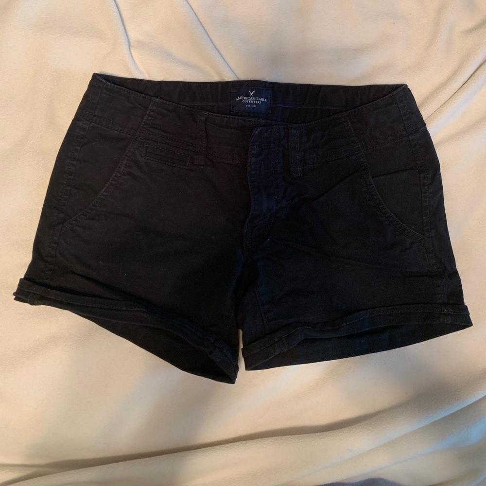 American Eagle Black Shortie Shorts